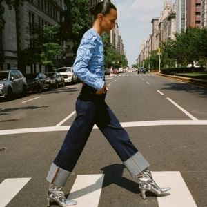 Zara Dark Blue Flare Jeans